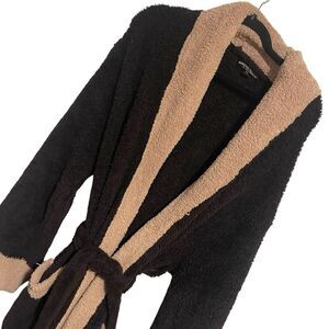 Barefoot Dreams Cozychic Solid Robe Womens Size M/L brown  Tie Waist Long